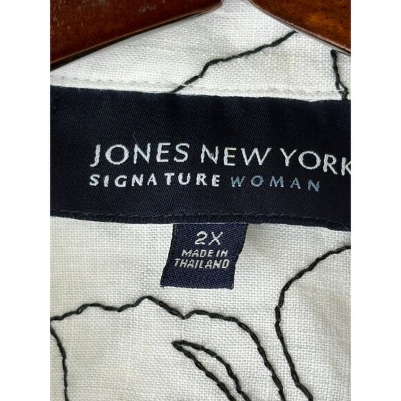 NWOT Embroidered Boho Jones of New York Signature Woman's Blouse, Size 2X - Picture 8 of 12